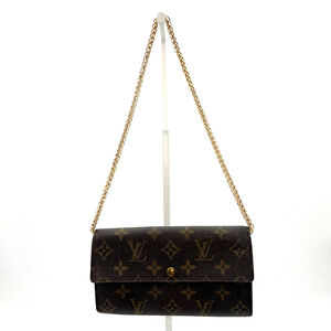 LOUIS VUITTON Clutch Wallet on Chain Sarah Monogram Long Brown Bag